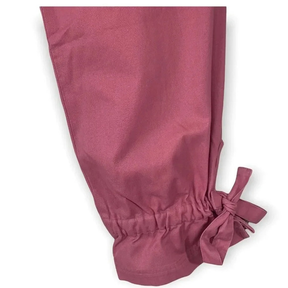 Rebecca Minkoff Pants High Rise Flat Front Tie Conch Ankle Pink Mauve NWOT - Picture 4 of 13